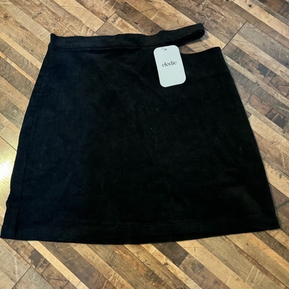 Elodie Black Corduroy Mini Skirt‎ Womens Size M Cotton Blend New with Tags